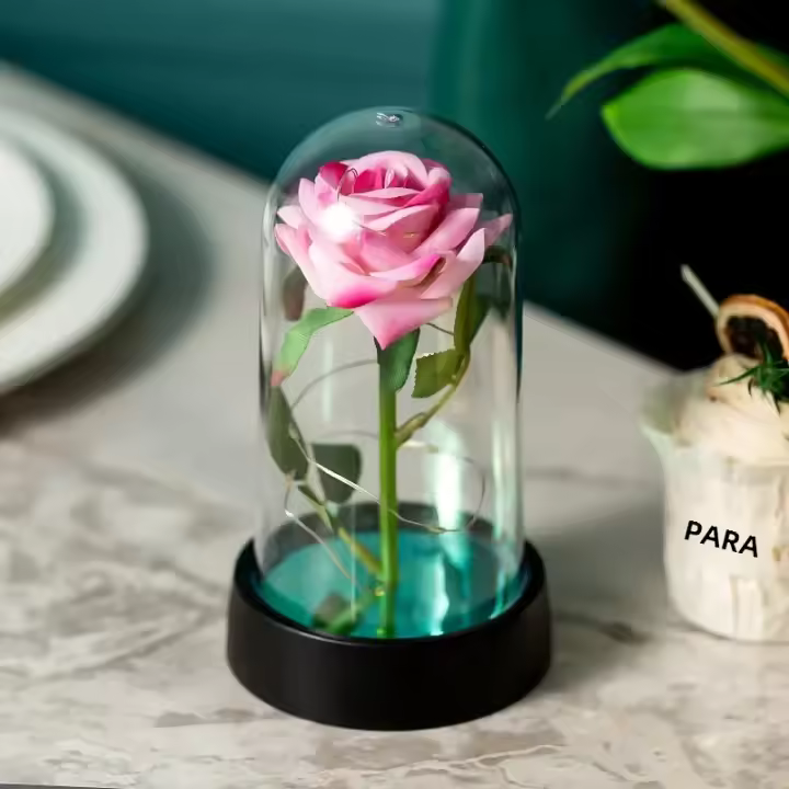 Rosa Eterna Luminosa Para Regalo De Boda Cumpleaños Día De San Valentín Adorno Colorido Para Mujer Madre Novia Esposa Decoración Del Hogar - 1