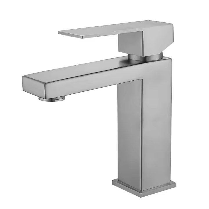 Grifo de Baño de Acero Inoxidable Cromado - 1