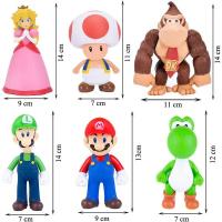 Figuras De Acción Super Mario Bros Luigi Yoshi Mario Juguete Coleccionable Creativo Para Niños Regalo De Cumpleaños Anime Cartoon Dolls Model - details 0
