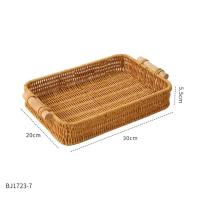 Bolsa De Almacenamiento Creativa Hecha a Mano En Rotura De Algodón Con Asa De Madera Tenedor Para Panadería Y Frutas - details 1
