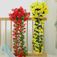 Vine De Rosas Para Colgar En La Pared Decoración Para Sala De Estar Flores De Seda Plásticas Artesanía De Flores Colgantes Plantas Creativas - details 5