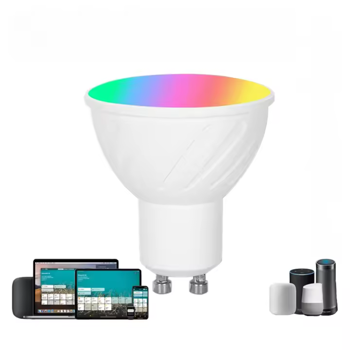 Bombilla LED Inteligente WiFi HomeKit GU10 Control Remoto Por App Dimmable RGBCW Compatibilidad Siri Alexa Google SmartThings Alice - 1