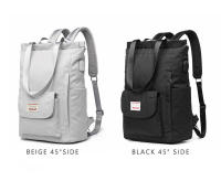 Mochila GRANDE impermeable para ordenador portátil, bolso escolar Unisex, Color sólido, japonés, bla - details 7