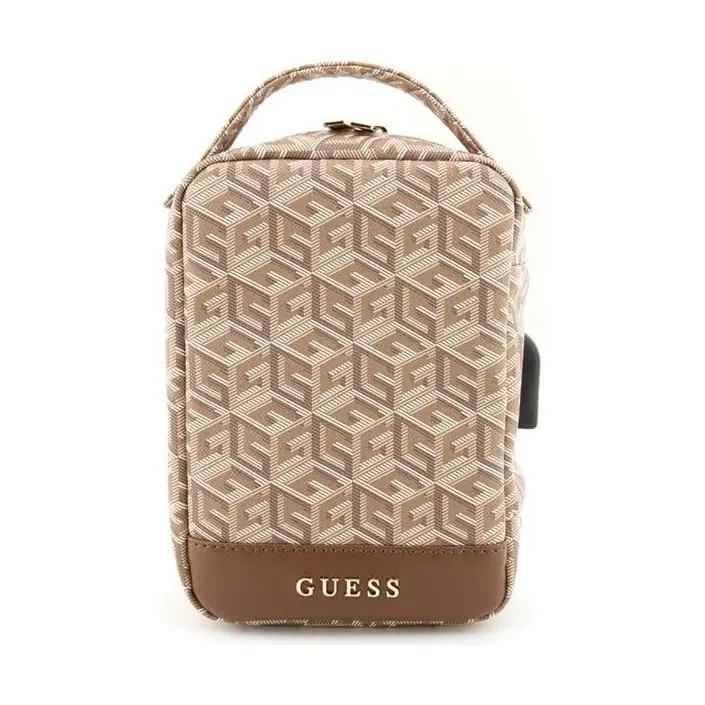 Bolso Organizador Guess Modelo GCube Stripe color Marrón GUHBHGCFSEW - 1
