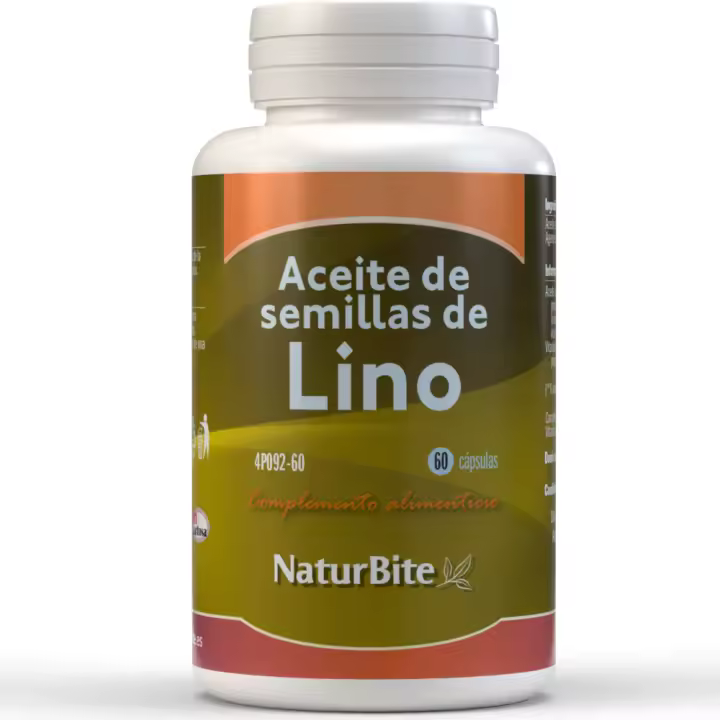 Naturbite Aceite de Semillas de Lino 1000mg en 60 Cápsulas - Nutrición Esencial para Vegetarianos y Veganos - 1