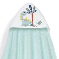Capa de Baño bebe Interbaby Dino  verde  01261-03, Toalla con Capucha Algodón, 100x100cm. Secado Rápido Ideal Recién Nacidos con gorro baño - details 5