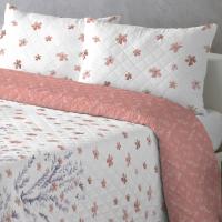 UNIFABRIC HOME TEXTIL Colcha Bouti Primavera Verano Reversible Color Coral Mod.VARELIA  Cama 90 ,105,135 y 150  Ligeras y Suaves ,Incluye fundas de cojín,Termosellada No hace bolitas y fácil planchado - details 2