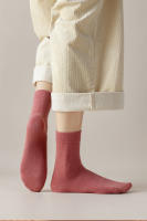 Calcetines Para Mujer Algodón Color Sólido Otoño Primavera Transpirables Suaves Pack De 3 Pares Calcetines Casuales - details 2