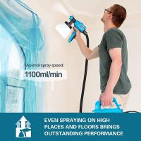 Tilswall Pulverizador de Pintura de 800W, Velocidad de Pulverización Máxima de 1100ml/min, Tanque Desmontable de 1300ml, 3 Tamaños de Boquillas, Azul - details 4