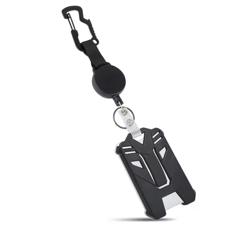 Portaidentificación Retráctil Con Llavero Y Clip Para Cinturón De Alta Resistencia Para Tarjeta De Identificación - 1