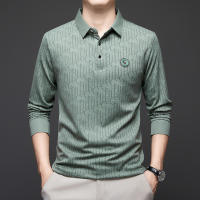 Camisa Polo Para Hombre Casual Larga Con Insignia De Color Sólido Moda Transpirable Cómoda Versátil Top Poliéster Cuatro Estaciones - details 2