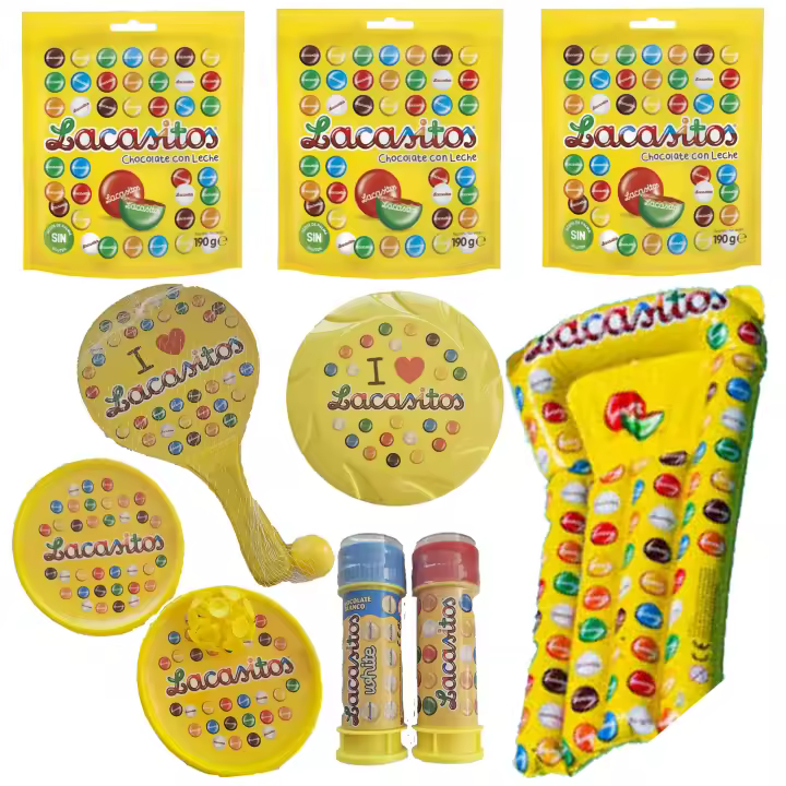 Pack vacaciones Lacasitos:3 doyPack person 190g,palas con ventosa y con pelota , pompero,frisbee y colchoneta - 1