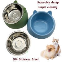 Tazón De Alimentos Para Gatos Y Perros De Acero Inoxidable Creativo Y Lindo Inclinado Para Mascotas Alimento Y Agua - details 4
