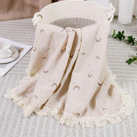 Manta De Algodón Muselina Para Bebé Con Borlas Swaddle Recibimiento Para Recién Nacidos Funda De Cuna Y Silla De Coche - details 11