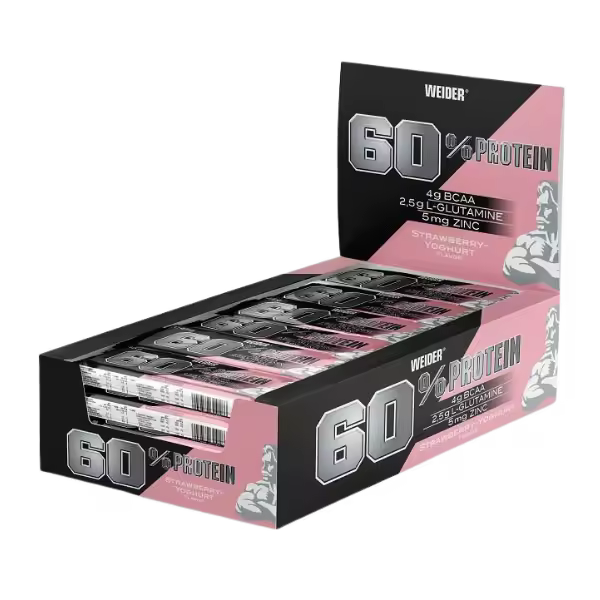 Weider - 60% Protein Bar - 24 x 45 grs - Strawberry Yoghurt - 1