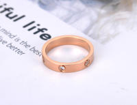 Anillo De Aniversario Para Mujer Diseño Original AENINE Acero Inoxidable Y Titanio Con Circonita Cubica Zirconia Moda Cristal CZ Anillo De Boda Clásico 4mm AR19139 - details 3