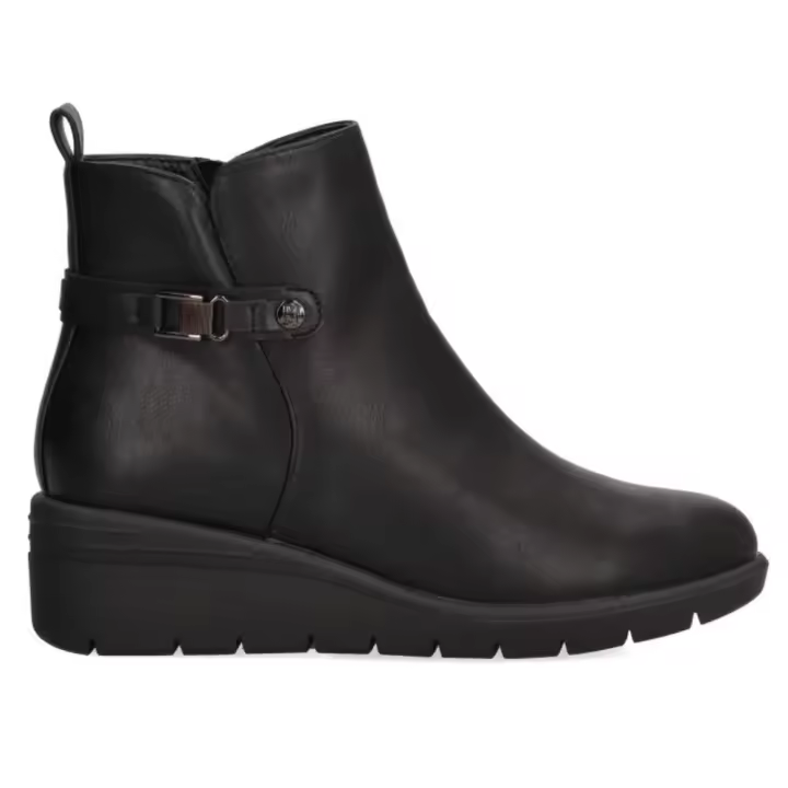Hispaflex botin con cuña baja para mujer 2430 color negro - 1