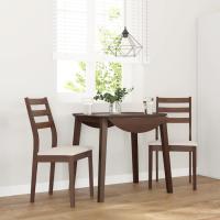 vidaXL Sillas de comedor con cojines 2uds madera maciza caucho en color Blanco y marrón/blanco y natural/Marrón y claro y más | cómodas modernas ergonómicas para comedor cocina salón hogar - details 2