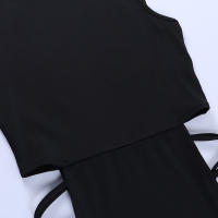 Vestido Bandage Sin Mangas Para Mujer Negro Elegante Y Sexy De Verano Vestido De Fiesta Club Espalda Descubierta Cintura Ajustada Midi - details 5