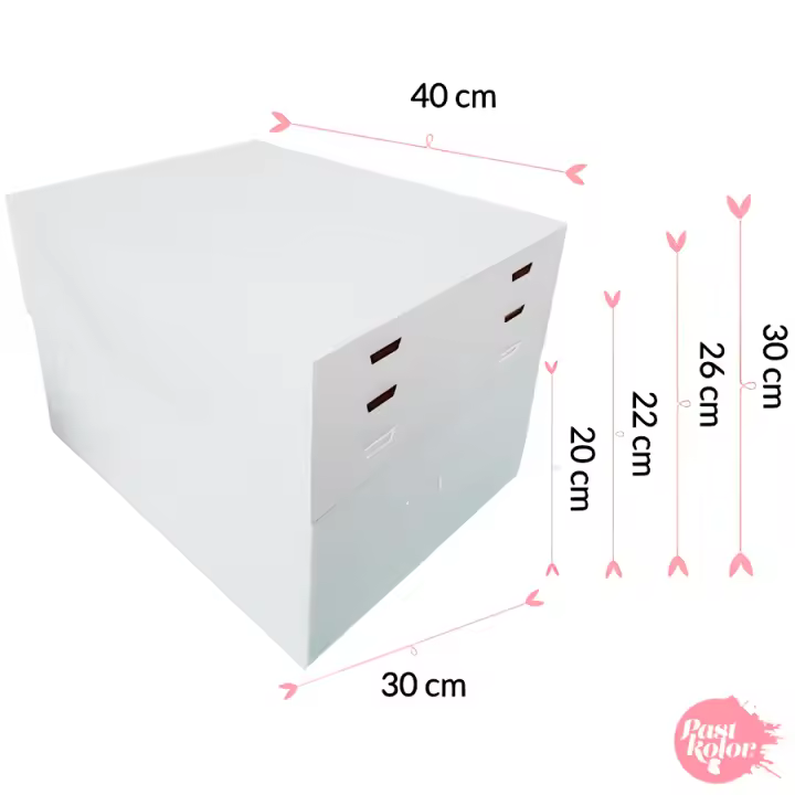 Caja para Tarta Glotomania - 4 Alturas Ajustables - 40 X 30 Cm - Resistente - Uso Alimentario - 1