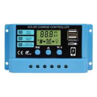 Controlador Solar 12V/24V 30A 20A 10A Regulador PWM Cargador De Batería Con Pantalla LCD Salida USB Doble 5V Para Energía Solar - details 1