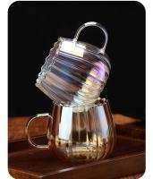 Taza De Café De Vidrio Borosilicato De 400ml Con Patrón Creativo Para Desayuno Leche Agua Caliente Para Oficina Y Hogar - details 2