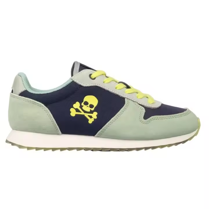 Sneakers Scalpers Skull Insignia lime kids zapatillas Scalpers textil verde lima con cordones - 1