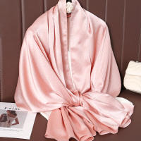 Pañuelo De Seda Lujoso Para Mujer En Color Sólido Moda Comodidad Y Versatilidad Shawl Muffler Neckerchief Bandanna Para Exterior - details 16
