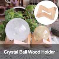 Soporte De Bola De Cristal Con Base De Luna Para Decoración De Escritorio Madera Elegante Adorno De Hogar Regalo Con Propiedades Fotográficas - details 0