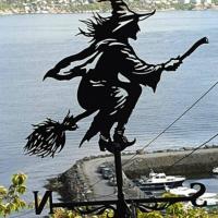 Weathervane De Metal Silueta Artística Decorativa Para Jardín Casa Granja Valla Puerta De Mascota Uso En Techo O Cerca - details 7