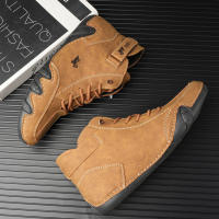 Zapatos De Cuero Para Hombre Moda Casual Comodidad Exterior Caminar Botas De Tobillo Lujo Zapatos Casuales 2023 Antideslizantes Impermeables Talla Verdadera - details 3