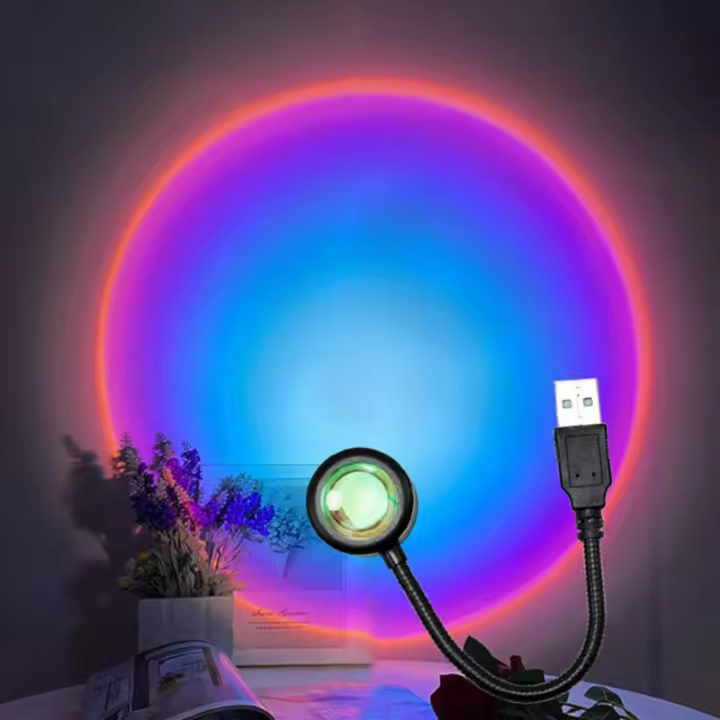 Lámpara De Proyección De Atardecer RGB Luz Nocturna LED Para Fotografía Selfie Fiesta Decoración De Sala De Estar Y Dormitorio - 1