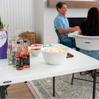 Mesa cuadrada plegable blanco 94x94x74 cm Lifetime - details 4