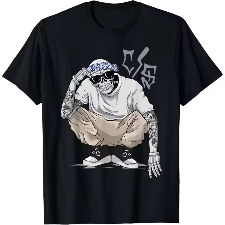 Camiseta de Manga Corta, 100% Algodón, Ropa Unisex para Hombres y Mujeres en 5 Tallas, Camiseta Negra, Cuello redondo con estampado. - 1