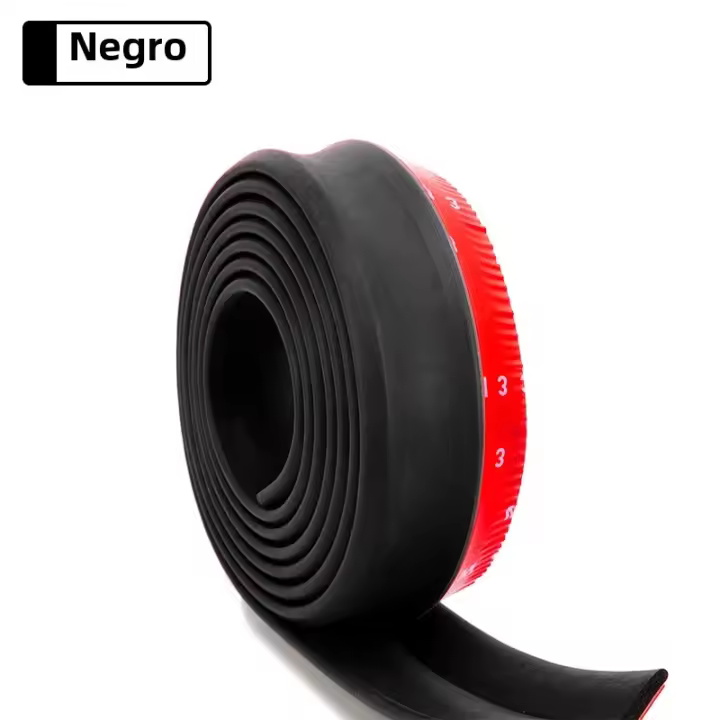 Protector De Parachoques Delantero Universal Para Coche 2.5m/98.43in En Goma Sintética Negro Faja De Parachoques Directa a La Medida - 1