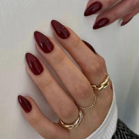 Set De Uñas Ovales 24pcs Con Archivo Y Gel De Jalea Incluido Kit De Uñas Postizas Fáciles De Usar Para Dibujar Y Decorar - details 1