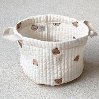 Bolsa De Pañales De Algodón Con Bordado De Oso Lindo Organizador Para Bebé Recién Nacido Bolsa Para Ropa Juguetes Y Lavandería - details 6