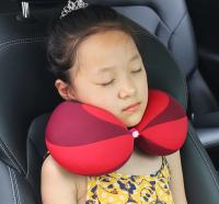 Almohada De Seguridad Para Niños En Coche U-Cuadrada De Peluche Soporte De Cabeza Para Viajes Almohada De Descanso Del Cuello Con Massaje Colorido - details 0