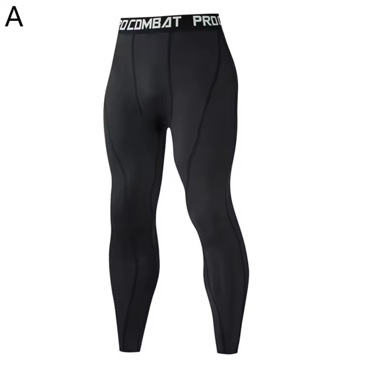 Pantalones De Yoga De Compresión Para Hombre Fitness Running Sport Lycra Trousers Secos Ajustados Athletica Talla Verdadera - 1