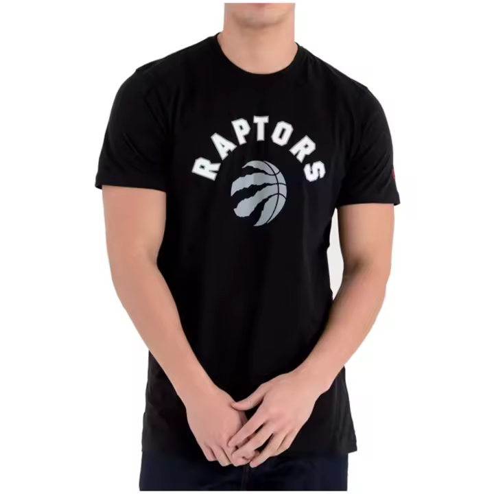 Camiseta de Manga Corta New Era Team Logo Toronto Raptors para hombre en color negro - 1