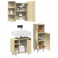 vidaXL Set muebles de baño 2 piezas madera contrachapada en color Gris hormigón/Roble Sonoma | almacenamiento funcional diseño moderno para baño dormitorio sala - details 1