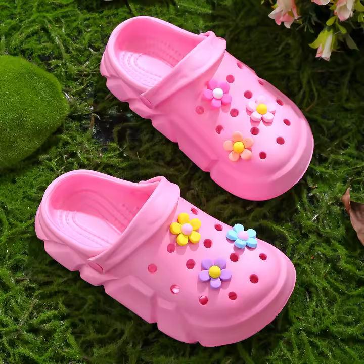 Clogs Para Niñas Con Flor Antideslizantes Y Transpirables Ligeros Para Uso Interior Y Exterior Playa Y Piscina - 1