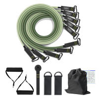 Conjunto De Bandas De Resistencia Para Fitness Y Yoga 5 Tubos Ejercitación En Casa Con Anclaje Para Puerta Y Cadenas Para Tobillo Equipo De Gimnasio - details 5