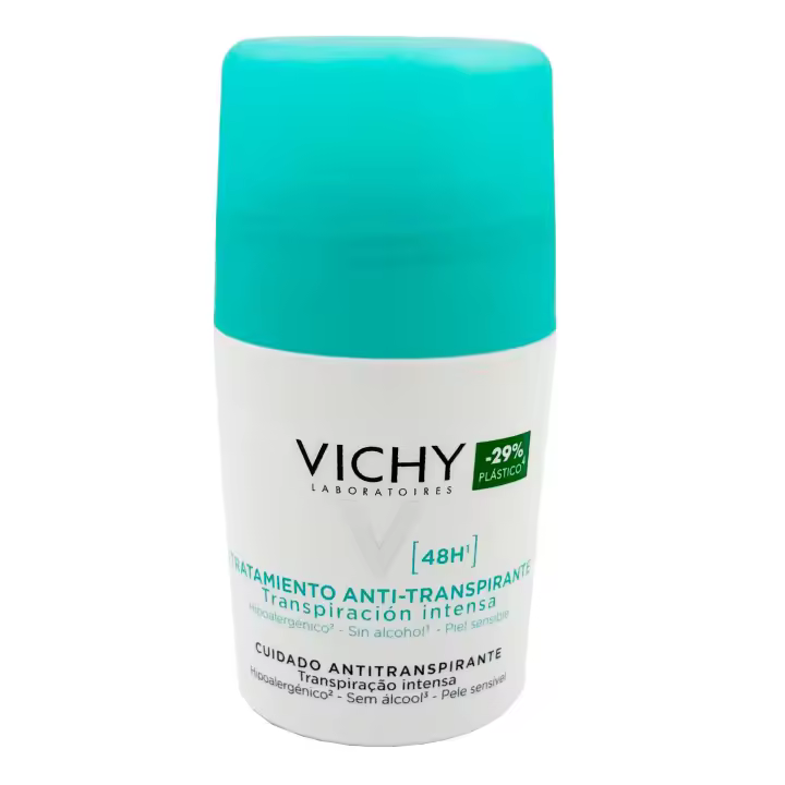 Vichy Deo Tratamiento Antitranspirante 48H de Duración | Roll-On 50 ml | Sin Alcohol | Unisex - 1