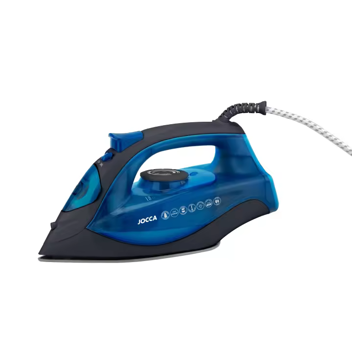 Plancha de vapor Jocca para la ropa en horizontal y vertical con suela anti-adherente, auto-limpieza, cable giratorio multidireccional y hasta 2200W de potencia. - 1