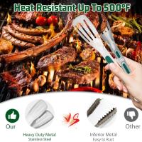 Pinzas de cocina de 3 piezas, pinzas para servir alimentos de acero inoxidable de 9 pulgadas, pinzas para bufé, pinzas para cocinar, ensaladas, carnes, barbacoas, freír y servir - details 3