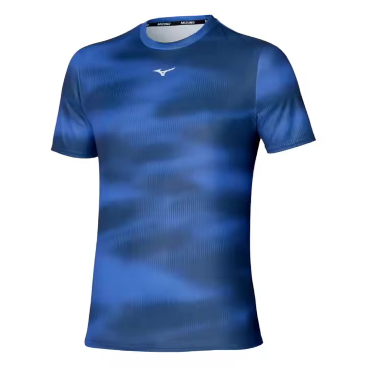 Camiseta Mizuno Impulse Core Graphic Azul Royal J2Gac010-16 Running Hombre - 1