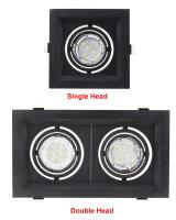 Soporte De Techo Recipiente Negro Cuadrado Ajustable Para Bombillas GU10 O MR16 Base LED Y Halogena Instalación Integrada Luz De Punto - details 1