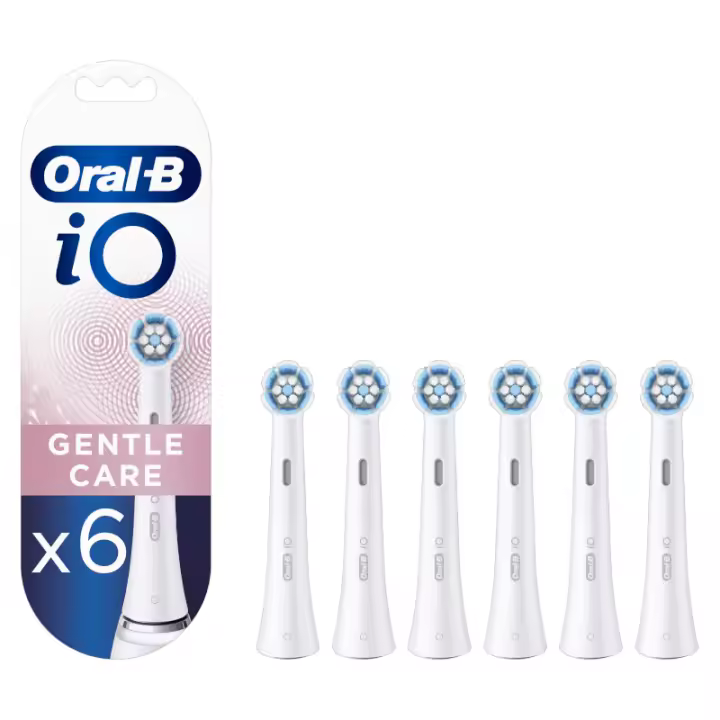 Oral-B iO Gentle Care cabezal de recambio para cepillo de dientes eléctrico blanco Pack de 4 y 6 unidades - 1