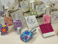 Lote de 10/15 perfumador de cristal y estuche de lima de uñas vintage con mensaje de agradecimiento a tus invitados en bolsa de regalo - regalos para invitados de boda comuniones bautizos aniversarios cumpleaños - details 1